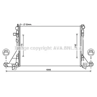 Radiateur, refroidissement du moteur AVA QUALITY COOLING RT2605