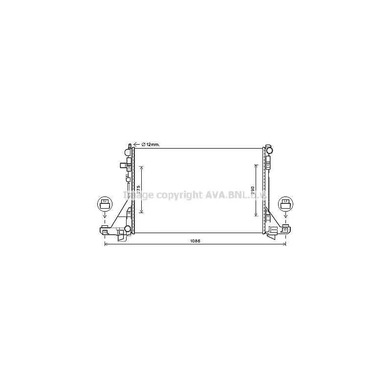 Radiateur, refroidissement du moteur AVA QUALITY COOLING RT2605