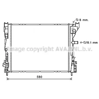 Radiateur, refroidissement du moteur AVA QUALITY COOLING RT2608