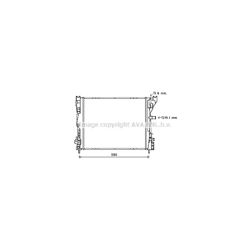 Radiateur, refroidissement du moteur AVA QUALITY COOLING RT2608