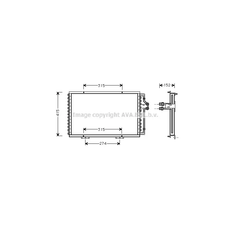 Condenseur, climatisation AVA QUALITY COOLING RT5214