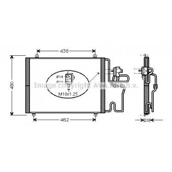 Condenseur, climatisation AVA QUALITY COOLING RT5248D