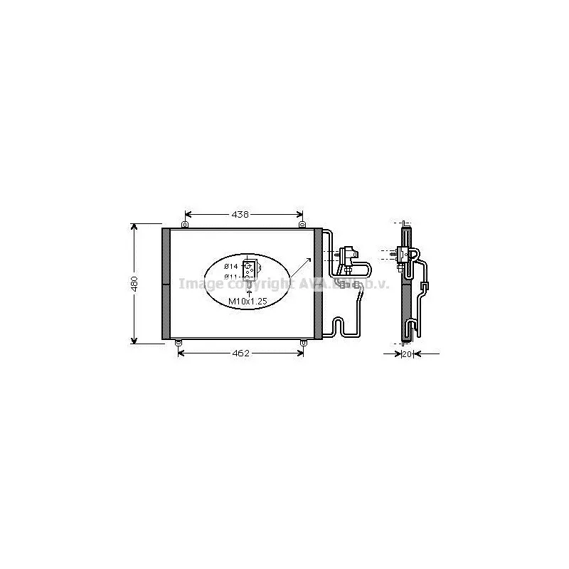 Condenseur, climatisation AVA QUALITY COOLING RT5248D