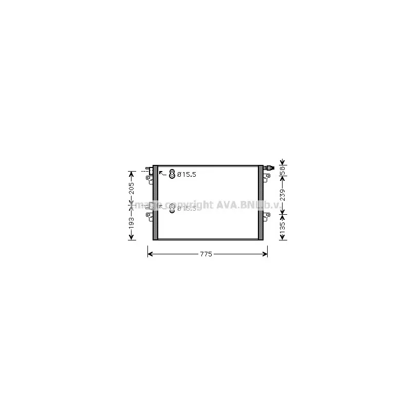 Condenseur, climatisation AVA QUALITY COOLING RT5382