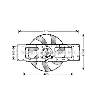 Ventilateur, refroidissement du moteur AVA QUALITY COOLING RT7527