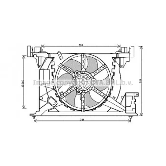 Ventilateur, refroidissement du moteur AVA QUALITY COOLING RT7545
