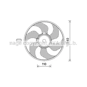 Ventilateur, refroidissement du moteur AVA QUALITY COOLING RT7567