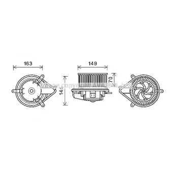 Moteur électrique, pulseur d'air habitacle AVA QUALITY COOLING RT8512