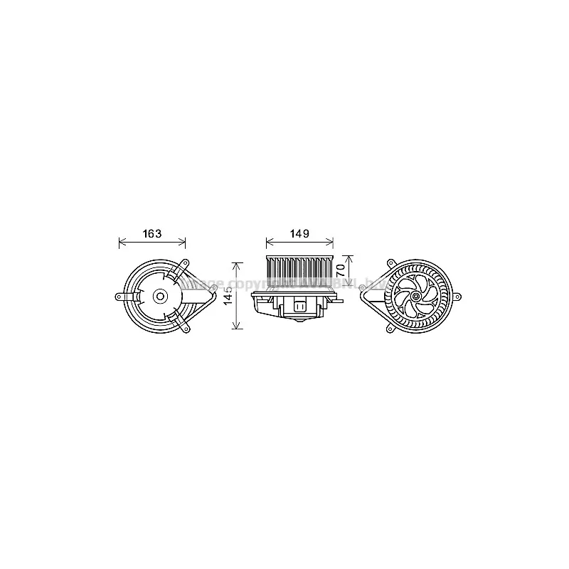 Moteur électrique, pulseur d'air habitacle AVA QUALITY COOLING RT8512