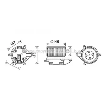 Moteur électrique, pulseur d'air habitacle AVA QUALITY COOLING RT8514