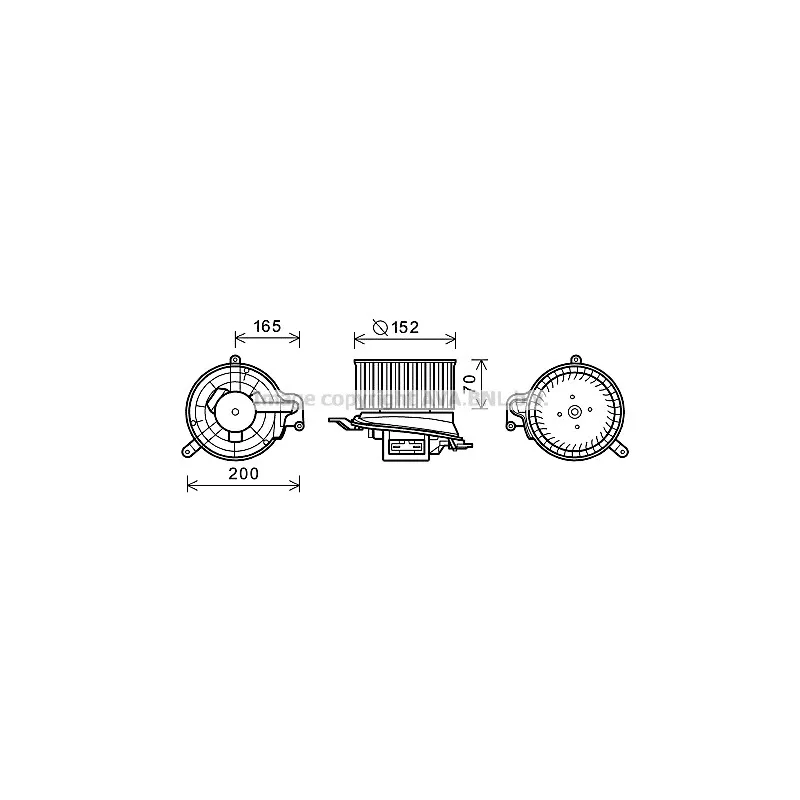Moteur électrique, pulseur d'air habitacle AVA QUALITY COOLING RT8519