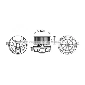 Moteur électrique, pulseur d'air habitacle AVA QUALITY COOLING RT8570
