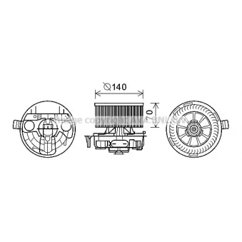 Moteur électrique, pulseur d'air habitacle AVA QUALITY COOLING RT8574