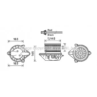 Moteur électrique, pulseur d'air habitacle AVA QUALITY COOLING RT8582