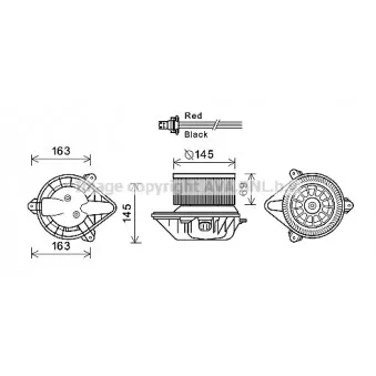 Moteur électrique, pulseur d'air habitacle AVA QUALITY COOLING RT8583