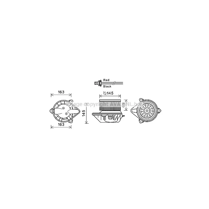 Moteur électrique, pulseur d'air habitacle AVA QUALITY COOLING RT8583