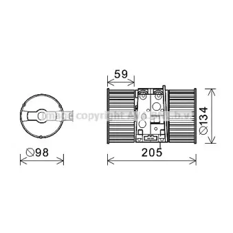 Moteur électrique, pulseur d'air habitacle AVA QUALITY COOLING