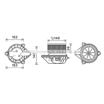 Moteur électrique, pulseur d'air habitacle AVA QUALITY COOLING RT8587