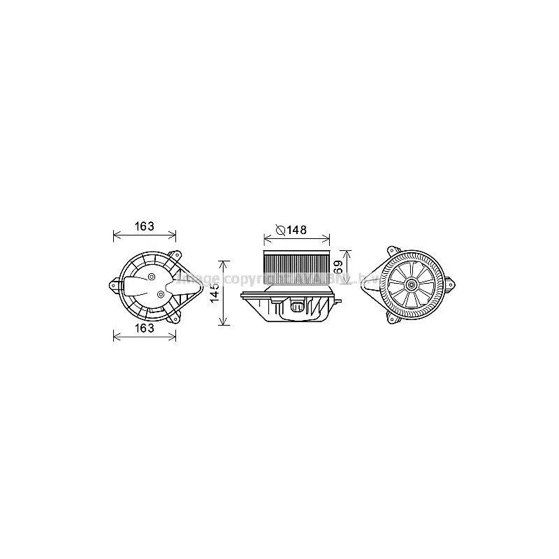 Moteur électrique, pulseur d'air habitacle AVA QUALITY COOLING RT8587