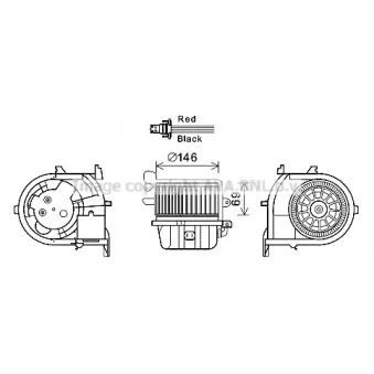 Moteur électrique, pulseur d'air habitacle AVA QUALITY COOLING RT8588