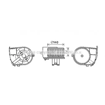 Moteur électrique, pulseur d'air habitacle AVA QUALITY COOLING RT8590