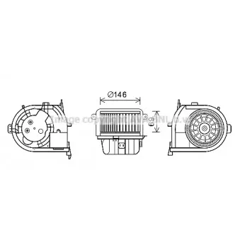 Moteur électrique, pulseur d'air habitacle AVA QUALITY COOLING RT8591