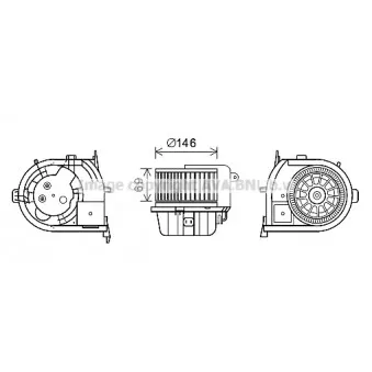 Moteur électrique, pulseur d'air habitacle AVA QUALITY COOLING RT8592