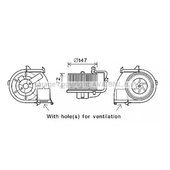 Moteur électrique, pulseur d'air habitacle AVA QUALITY COOLING RT8593