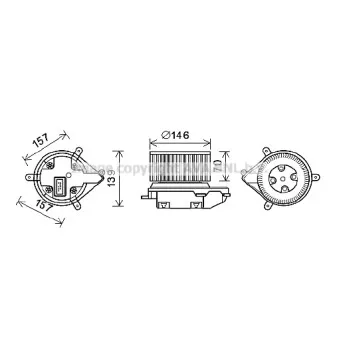 Moteur électrique, pulseur d'air habitacle AVA QUALITY COOLING RT8597