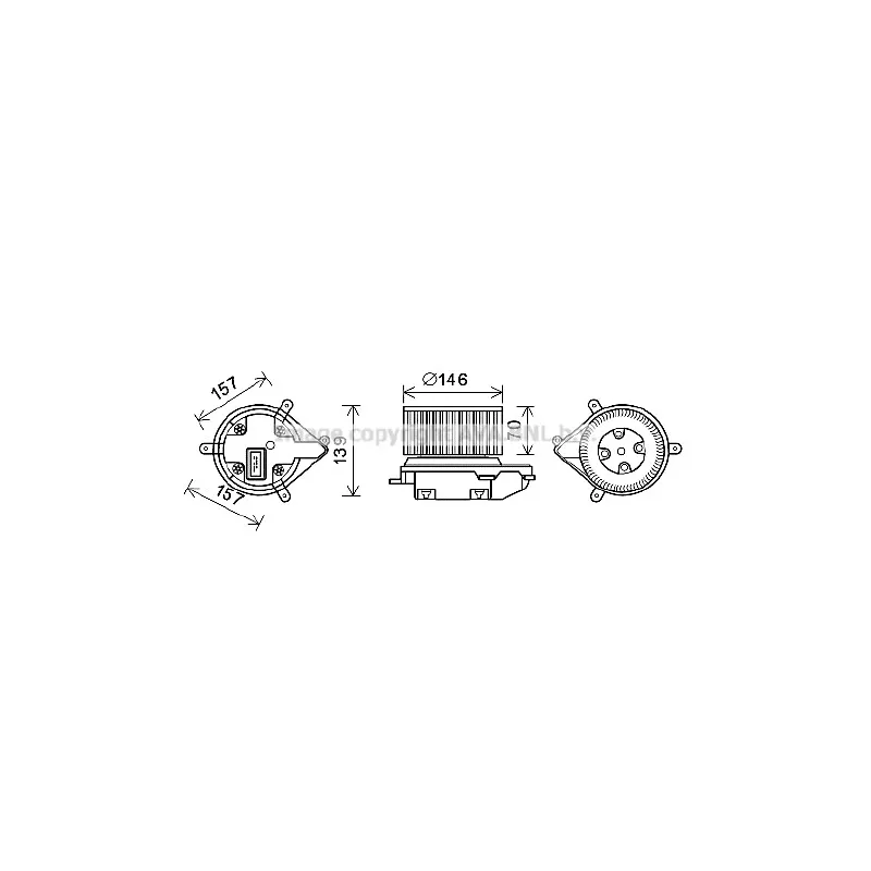 Moteur électrique, pulseur d'air habitacle AVA QUALITY COOLING RT8597
