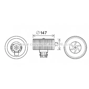 Moteur électrique, pulseur d'air habitacle AVA QUALITY COOLING RT8598