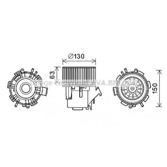 Moteur électrique, pulseur d'air habitacle AVA QUALITY COOLING RT8599