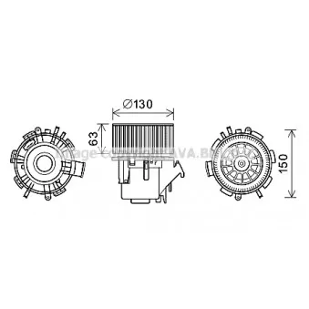 Moteur électrique, pulseur d'air habitacle AVA QUALITY COOLING RT8600