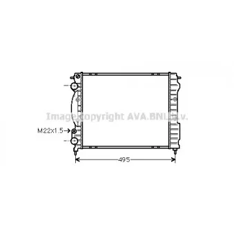 Radiateur, refroidissement du moteur AVA QUALITY COOLING RTA2129