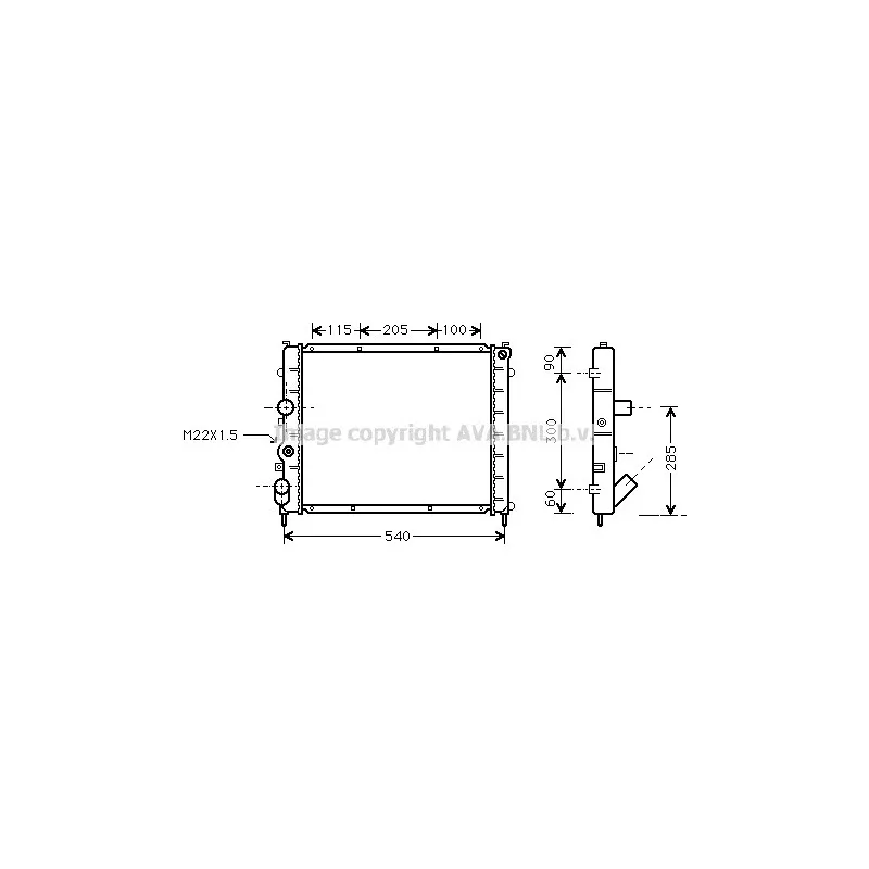 Radiateur, refroidissement du moteur AVA QUALITY COOLING RTA2174