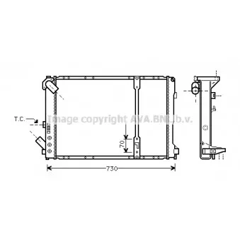 Radiateur, refroidissement du moteur AVA QUALITY COOLING RTA2208