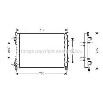 Radiateur, refroidissement du moteur AVA QUALITY COOLING RTA2233