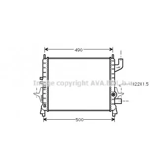Radiateur, refroidissement du moteur AVA QUALITY COOLING RTA2238