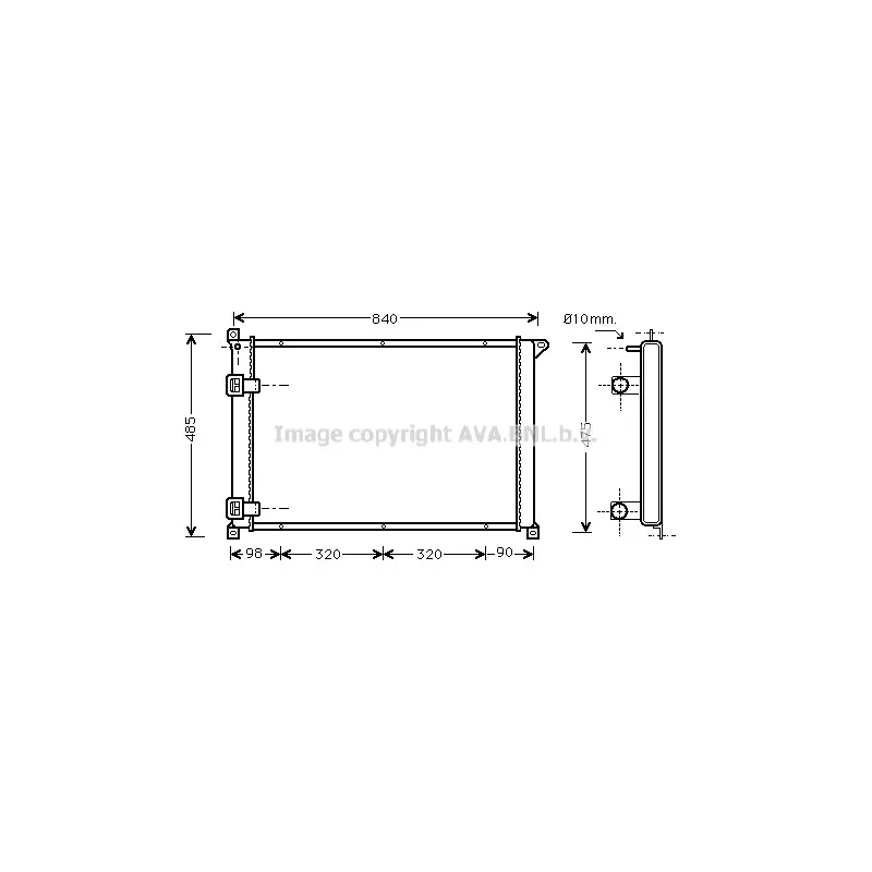 Radiateur, refroidissement du moteur AVA QUALITY COOLING RTA2257