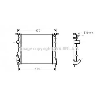 Radiateur, refroidissement du moteur AVA QUALITY COOLING RTA2261