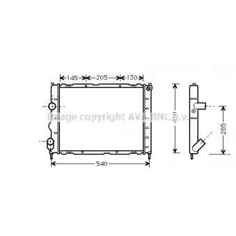 Radiateur, refroidissement du moteur AVA QUALITY COOLING RTA2267