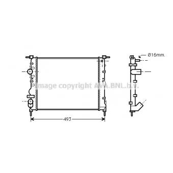 Radiateur, refroidissement du moteur AVA QUALITY COOLING RTA2271