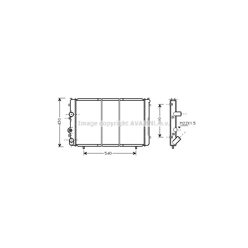 Radiateur, refroidissement du moteur AVA QUALITY COOLING RTA2274
