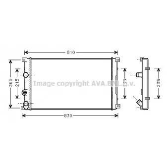 Radiateur, refroidissement du moteur AVA QUALITY COOLING RTA2276