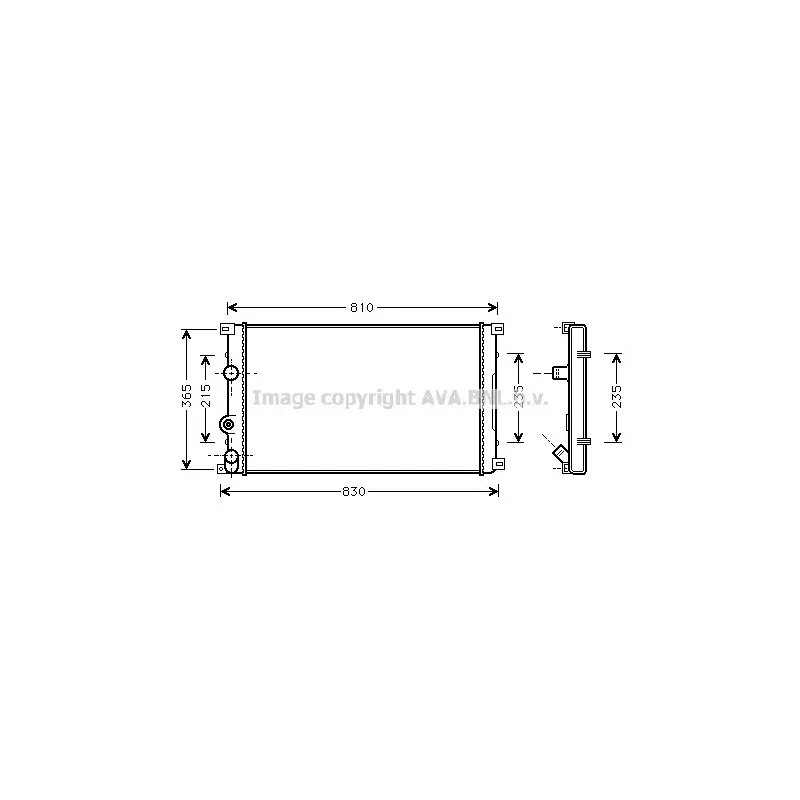 Radiateur, refroidissement du moteur AVA QUALITY COOLING RTA2276