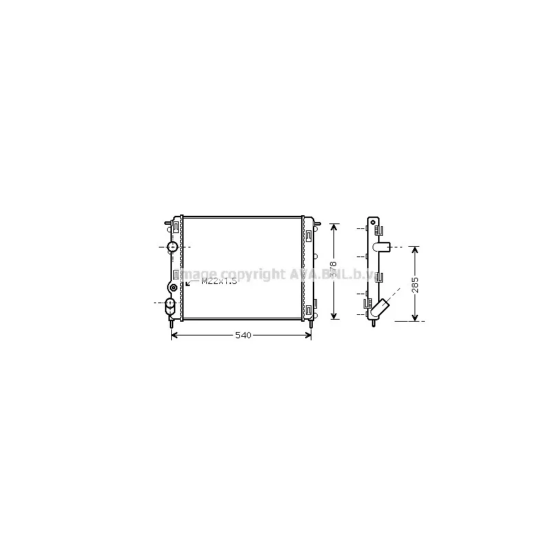 Radiateur, refroidissement du moteur AVA QUALITY COOLING RTA2302
