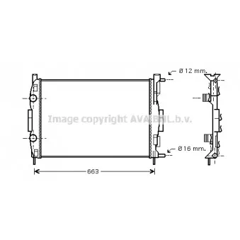 Radiateur, refroidissement du moteur AVA QUALITY COOLING RTA2308