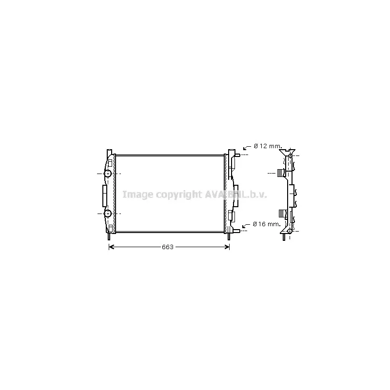 Radiateur, refroidissement du moteur AVA QUALITY COOLING RTA2308