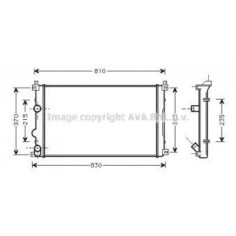 Radiateur, refroidissement du moteur AVA QUALITY COOLING RTA2321
