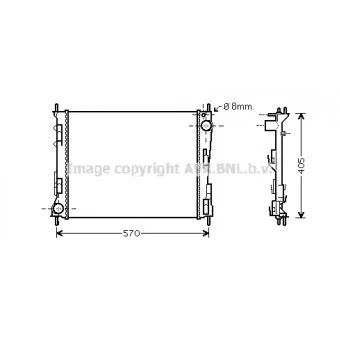 Radiateur, refroidissement du moteur AVA QUALITY COOLING RTA2374